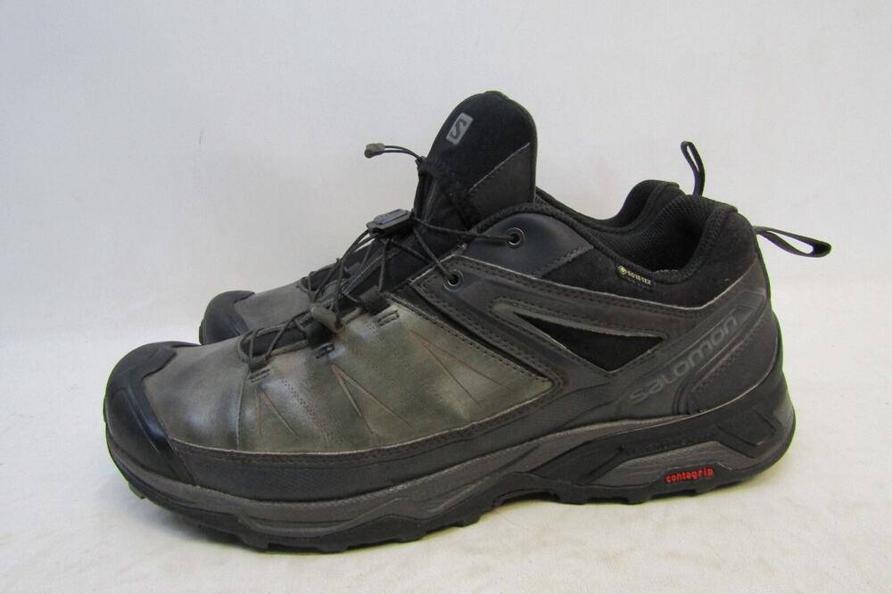 Salomon Mens Size 12 M Gray Black Lace Up Comfort Active Ankle Hiking Shoes